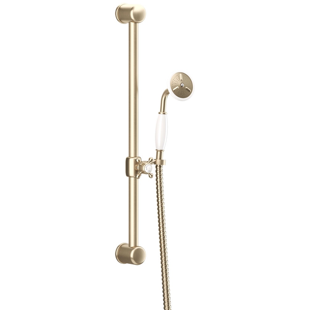Cutout image of Crosswater Belgravia Brushed Brass Slide Rail Shower Kit